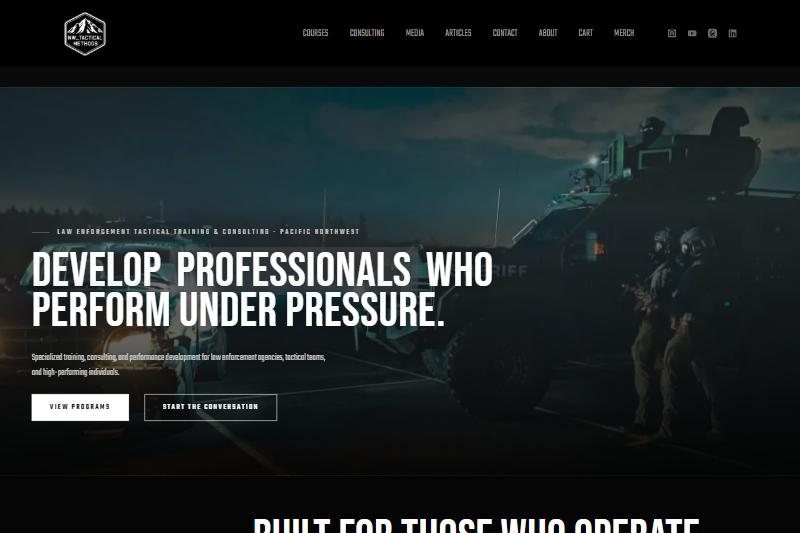 NW Tactical Methods website homepage, designed by Root & Reach Media